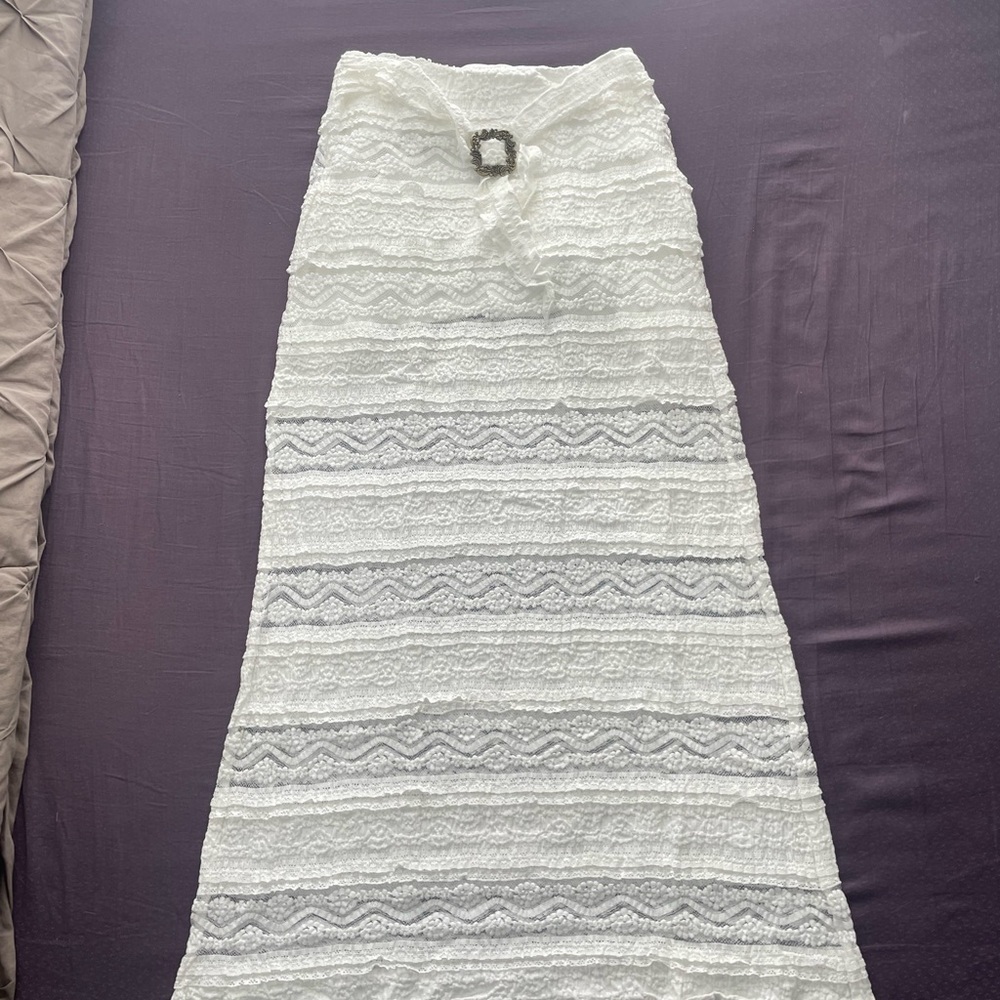White Lace Maxi Skirt